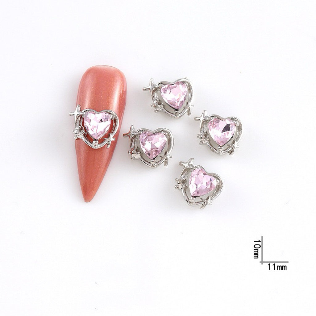 No.166 Metal charms-pink rhinestone