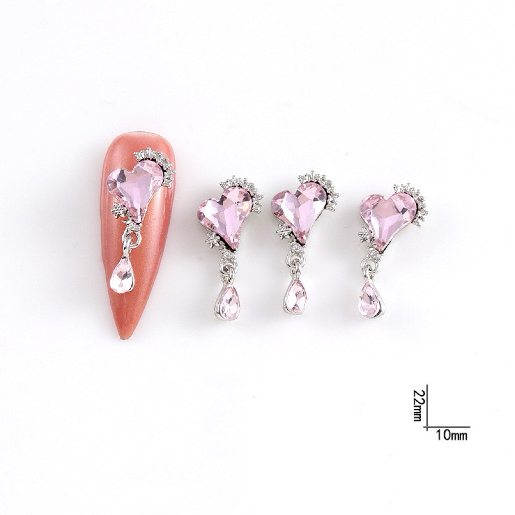 No.166 Metal charms-pink rhinestone